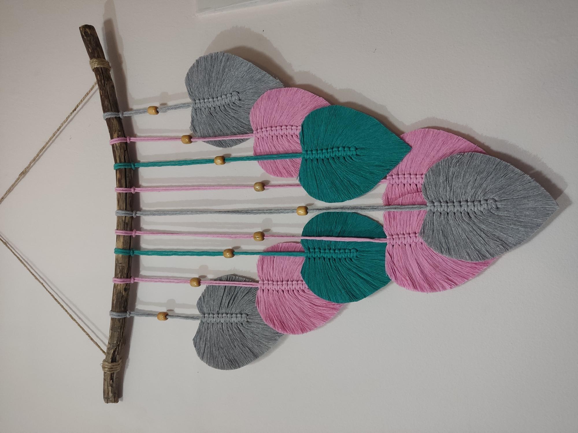 Arcoíris de macramé